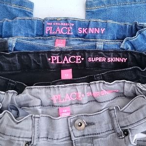 3 PLACE Super Skinny Girls Jeans bundle lot, nice and clean as pictured, size 12